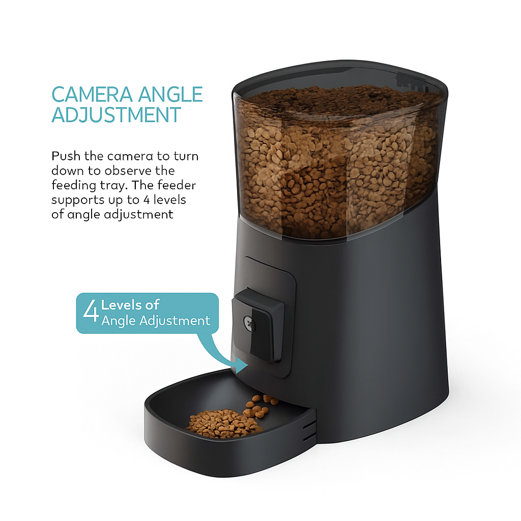 Dispenser Smart 6 L con Pasti Automatici, Telecamera HD e Timer – Ideale per Cani e Gatti, Crocchette Secche