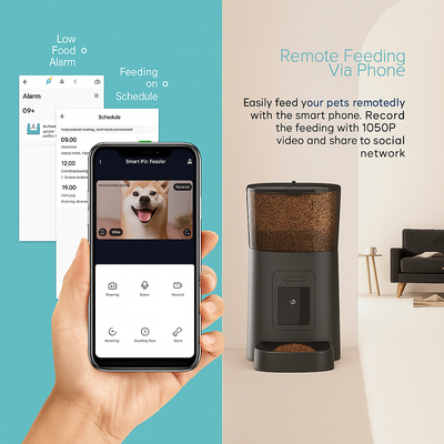 Dispenser Smart 6 L con Pasti Automatici, Telecamera HD e Timer – Ideale per Cani e Gatti, Crocchette Secche