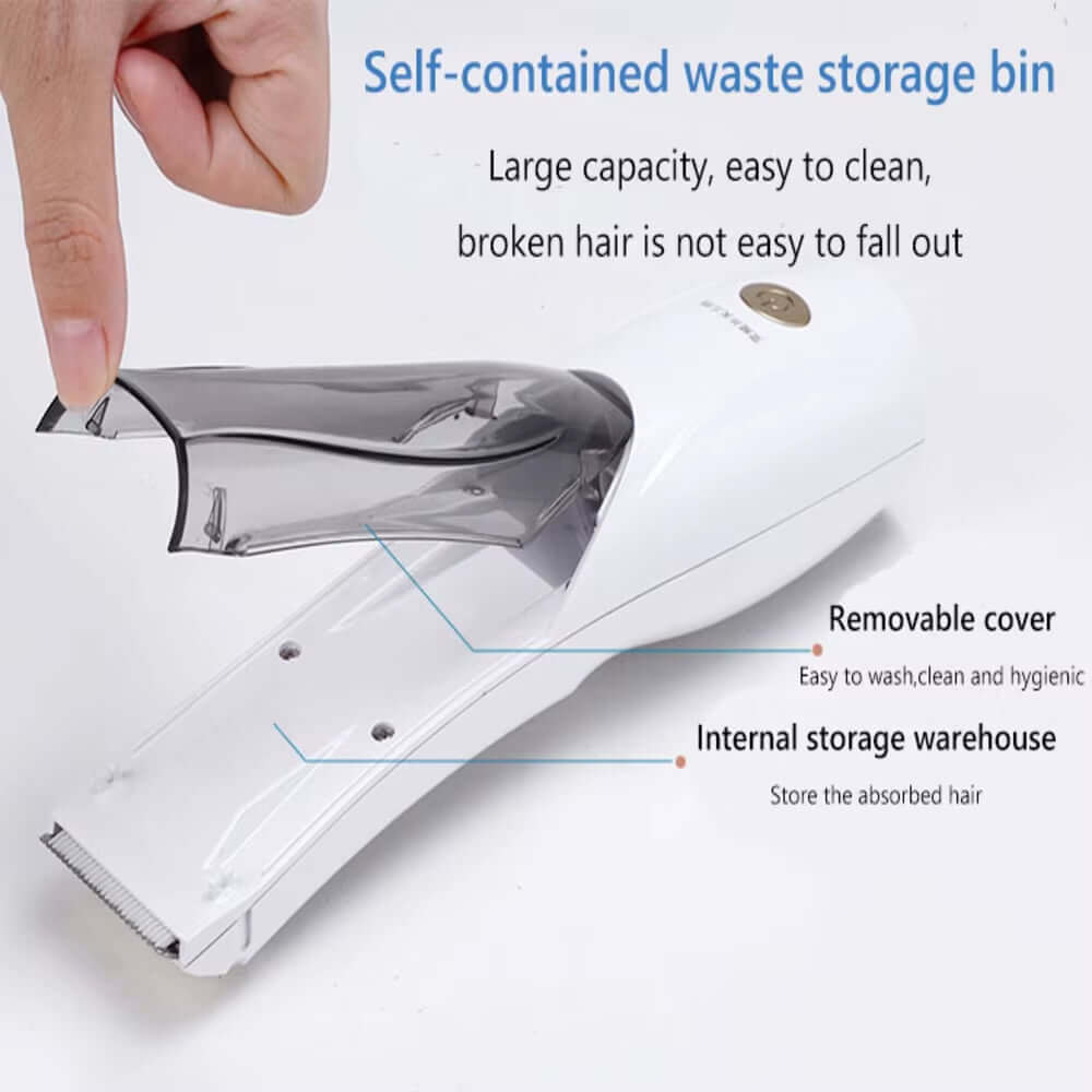 Pet Vacuum Hair Clipper with Suction USB Rechargeable Electric Dog Cat Hair Trimmer Low Noise Pet Hair Remover Grooming Tool